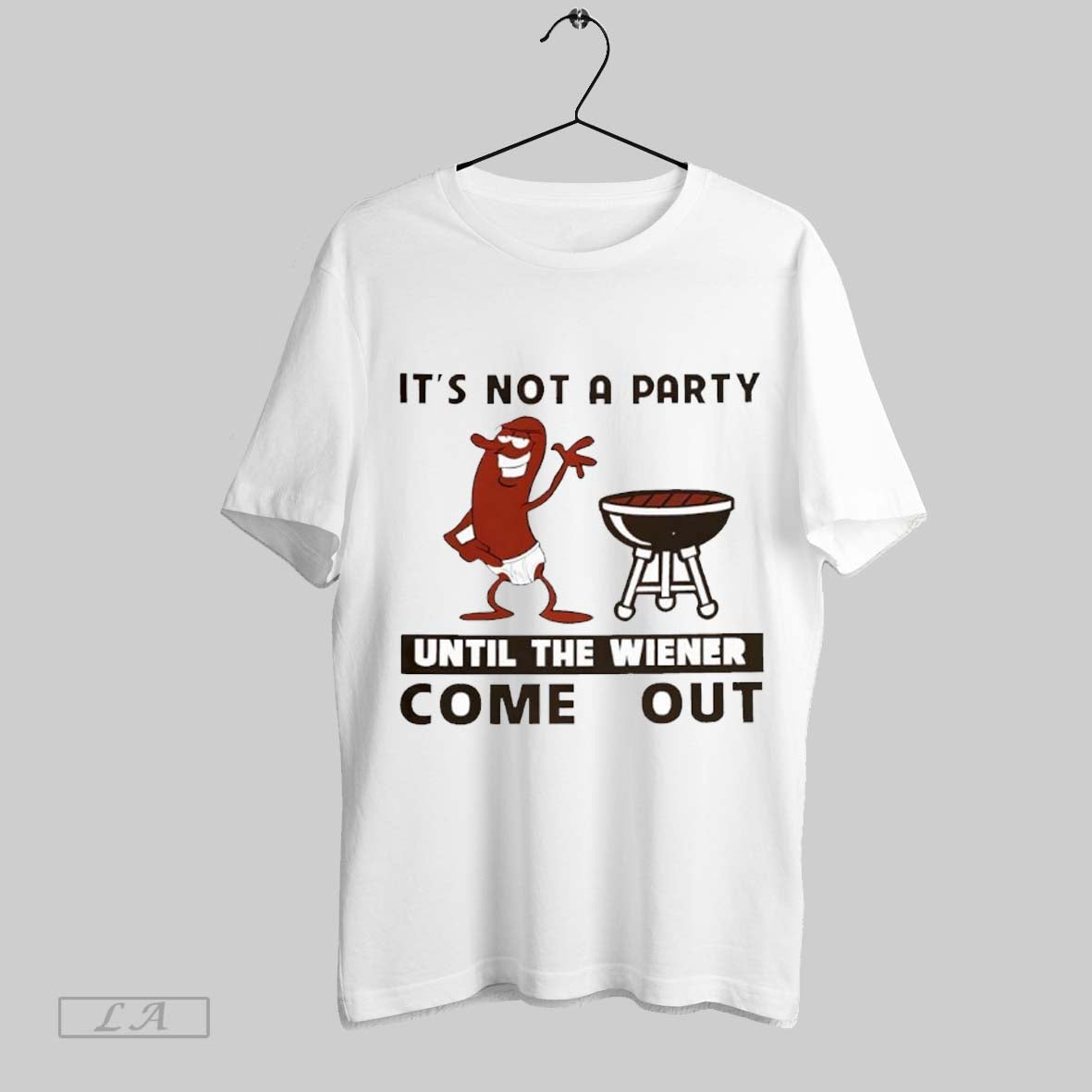 Top Its Not A Party Until The Wiener Comes Out Funny Red Hot Dog Cartoon T Shirt Sweatshirt Hoodie Shirt