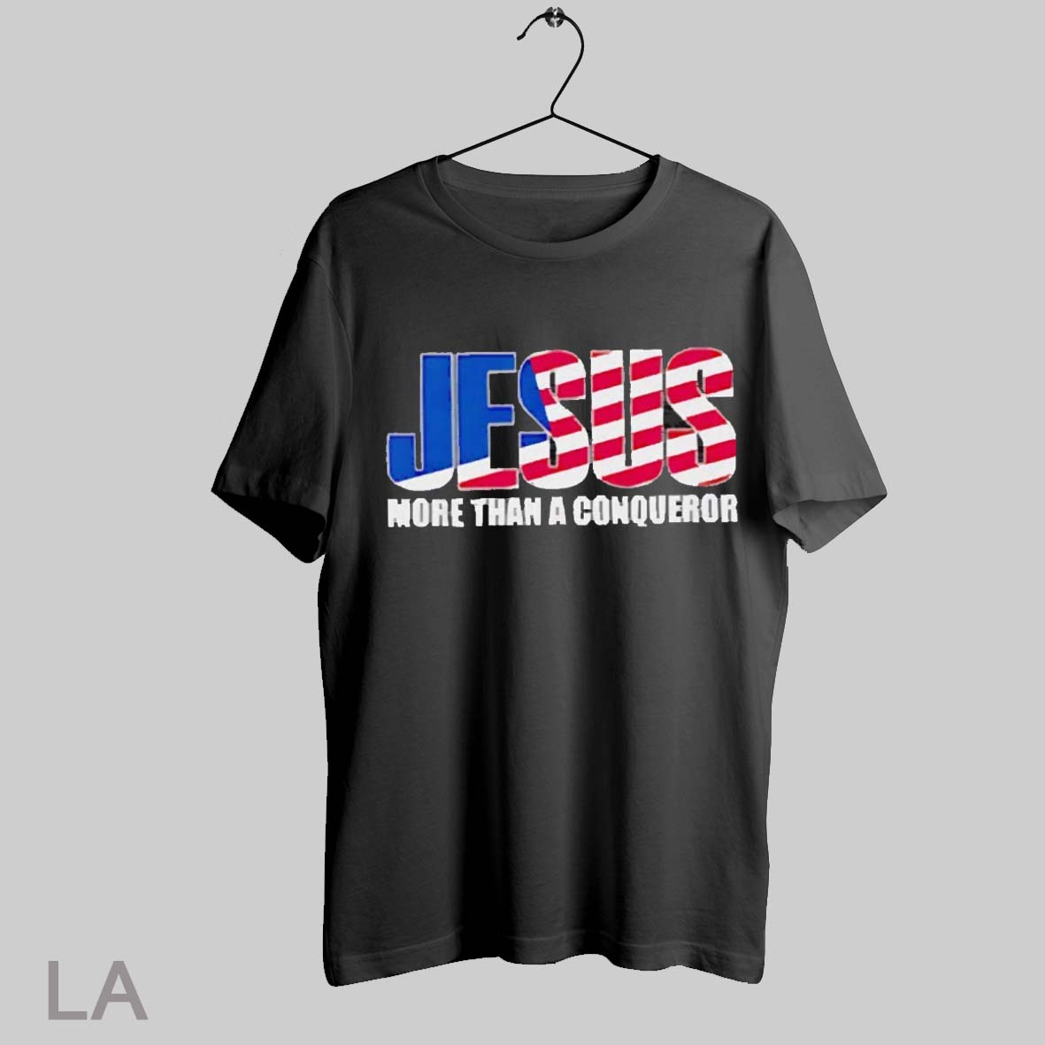 Top Jesus More Than A Conqueror American Flag T Shirt Sweatshirt Hoodie Shirt