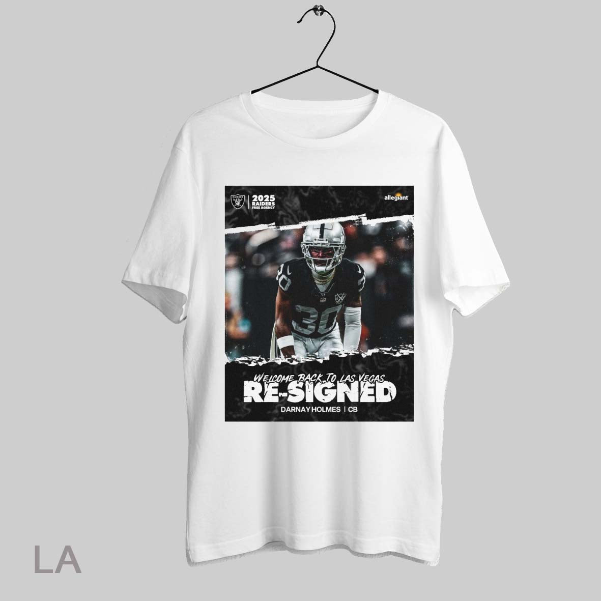 Top Las Vegas Raiders Welcome Back To Las Vegas Re Signed Darnay Holmes Cb 2025 Poster Sweatshirt Tee Shirt