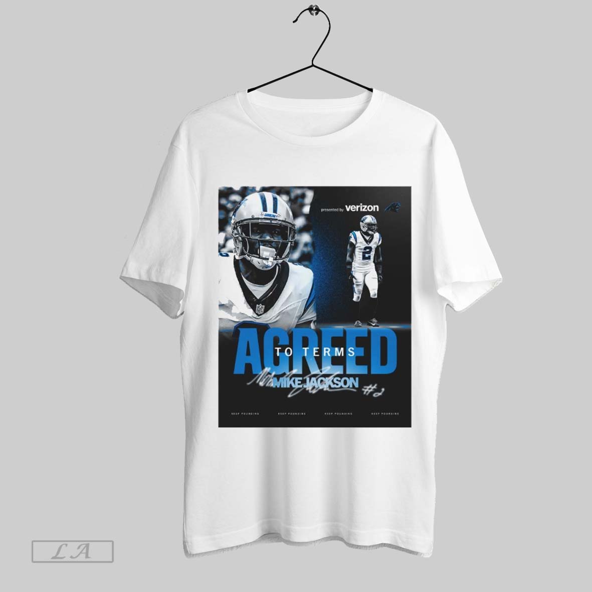 Top Mike Jack Is Back Carolina Panthers Football Nfl Agreed To Terms Keep Pounding Signature Poster T Shirt Sweatshirt Hoodie Shirt