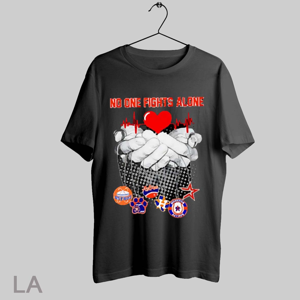 Top No One Fights Alone Heartbeat Houston Astros 2025 T Shirt Sweatshirt Hoodie Shirt