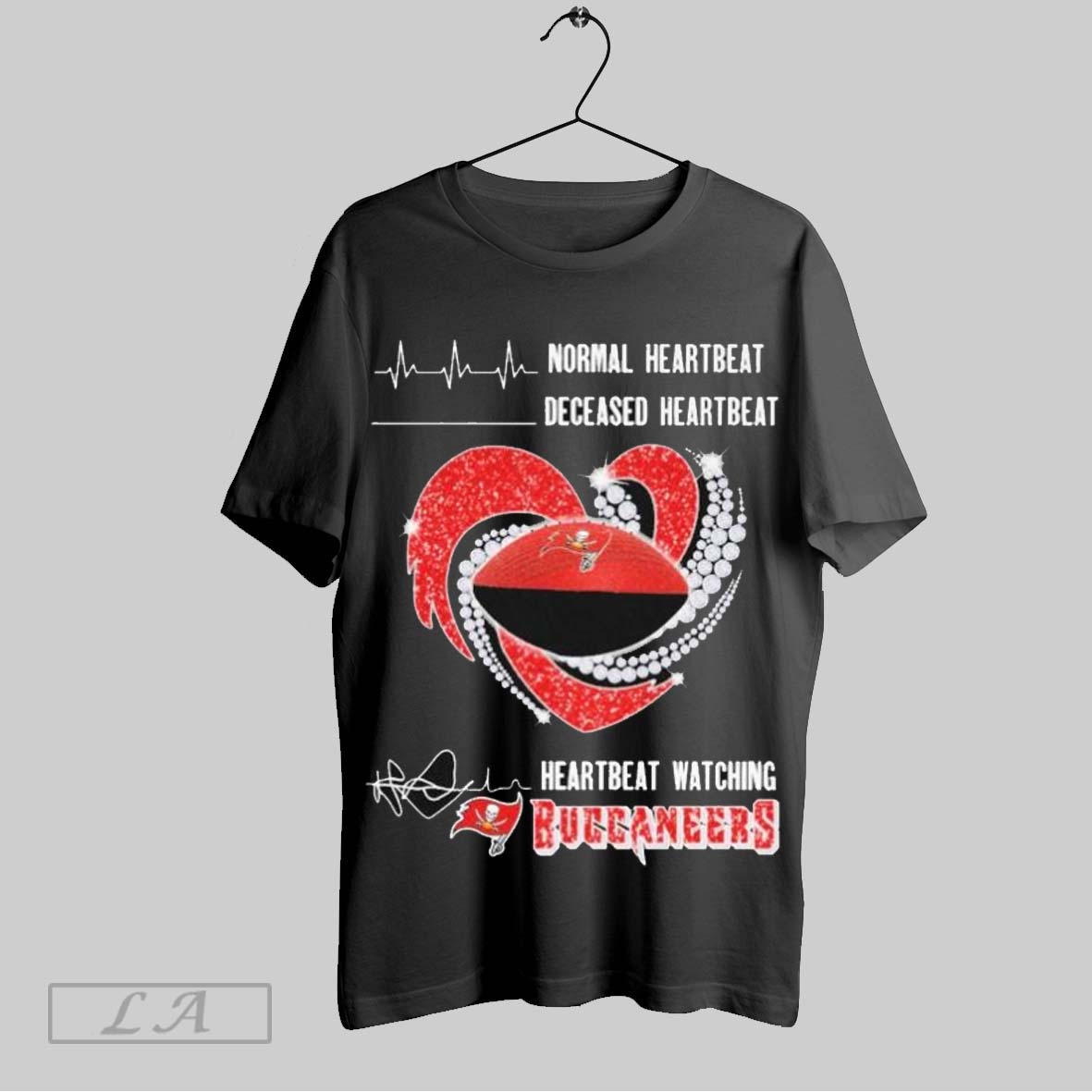 Top Normal Heartbeat Deceased Heartbeat Watching Tampa Bay Buccaneers Diamond Heart T Shirt Sweatshirt Hoodie Shirt
