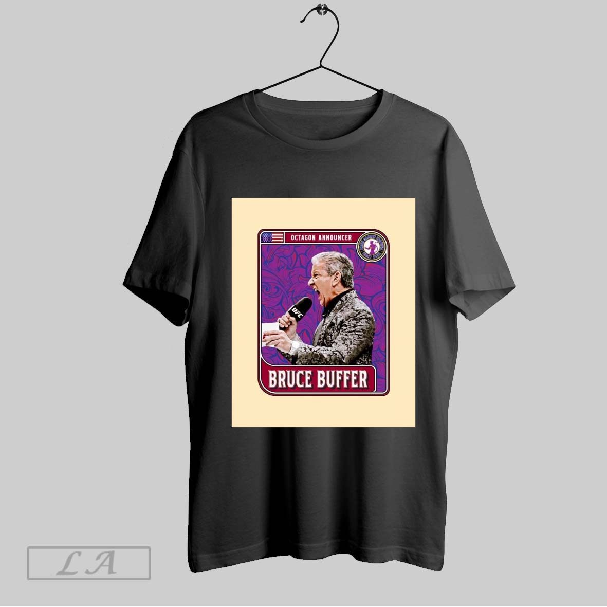 Top Octagon Announcer Bruce Buffer Brain Damage Creative Lucky Devil Ufc Trading Card Poster T Shirt