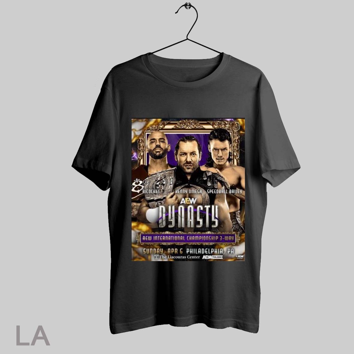 Top Poster Aew Dynasty Ricochet Omega Bailey Aew International Championship 3 Way Apr 6 2025 Philadelphia Pa Sweatshirt Tee Shirt