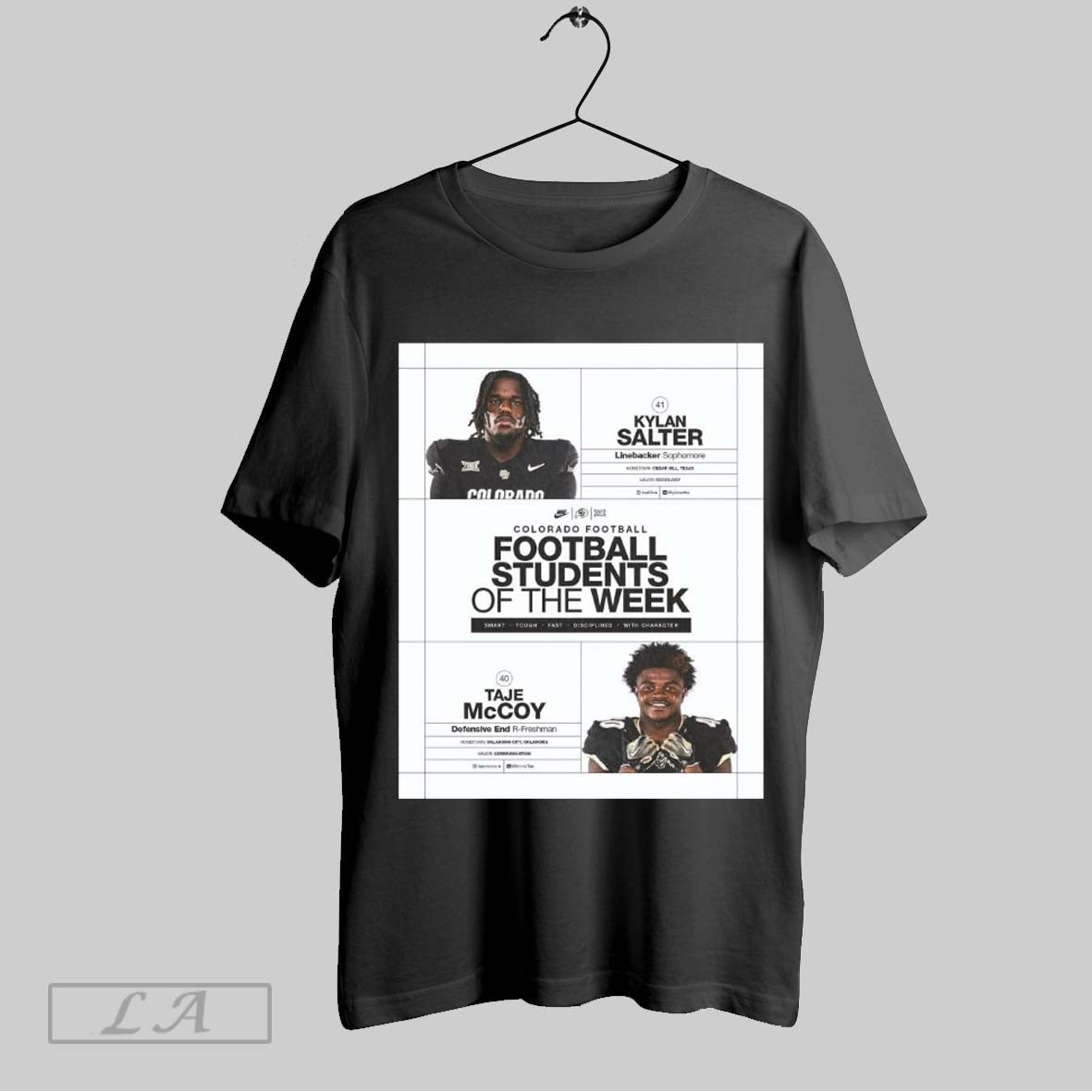 Top Poster Colorado Buffaloes Linebacker Kylan Salter Defensive Taje Mccoy Are Football Students Of The Week T Shirt Sweatshirt Hoodie Shirt