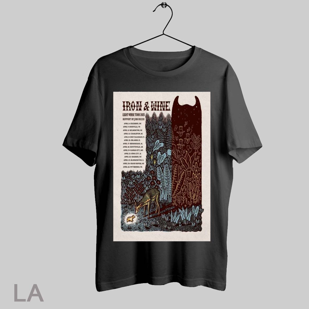 Top Poster Iron Wine Light Verse Tour 2025 Support By Jobi Riccio April 8 Columbus Oh April 9 Knoxville Tn T Shirt Sweatshirt Hoodie Shirt