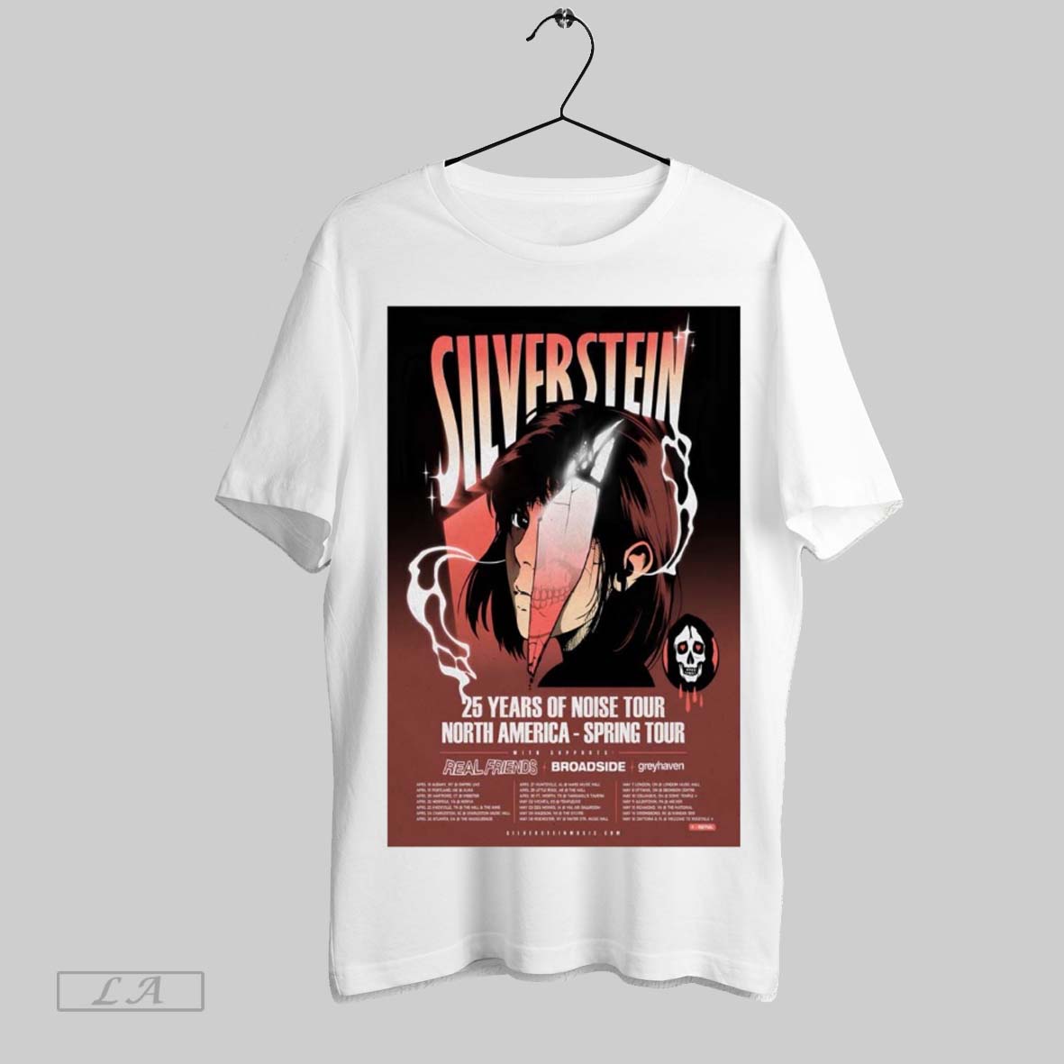 Top Poster Silverstein 25 Years Of Noise Tour North American Spring Tour 2025 Real Friends Broadside T Shirt Sweatshirt Hoodie Shirt