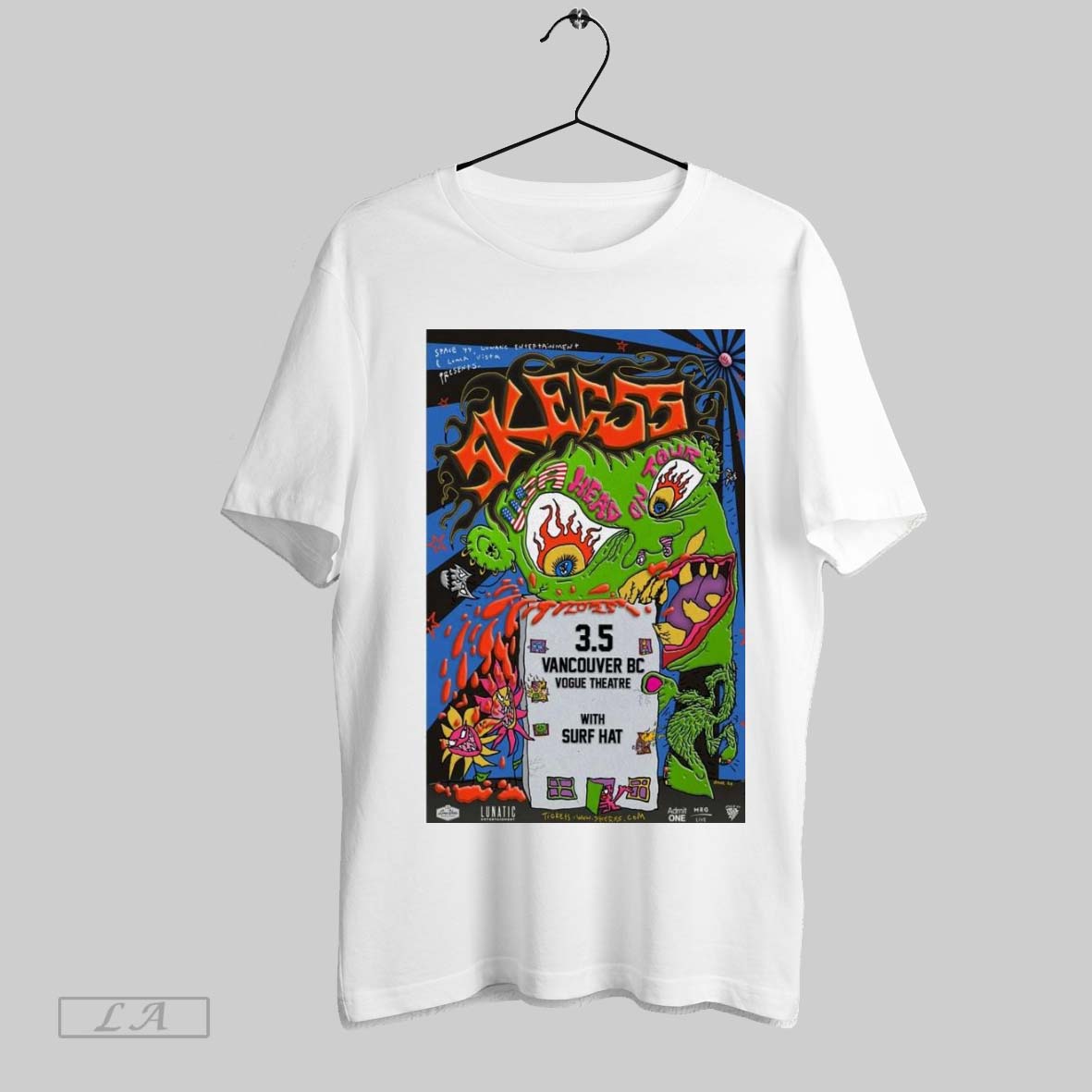 Top Poster Skegss March 5 2025 Vogue Theatre In Vancouver Bc Canada Vogue Theatre With Surf Hat T Shirt Sweatshirt Hoodie Shirt