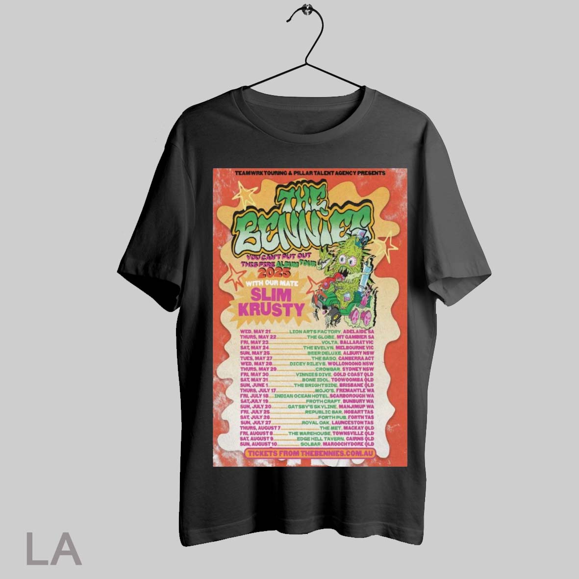 Top Poster The Bennies You Cant Put Out This Fire Album Tour 2025 With Our Mate Slim Krusty Shirt