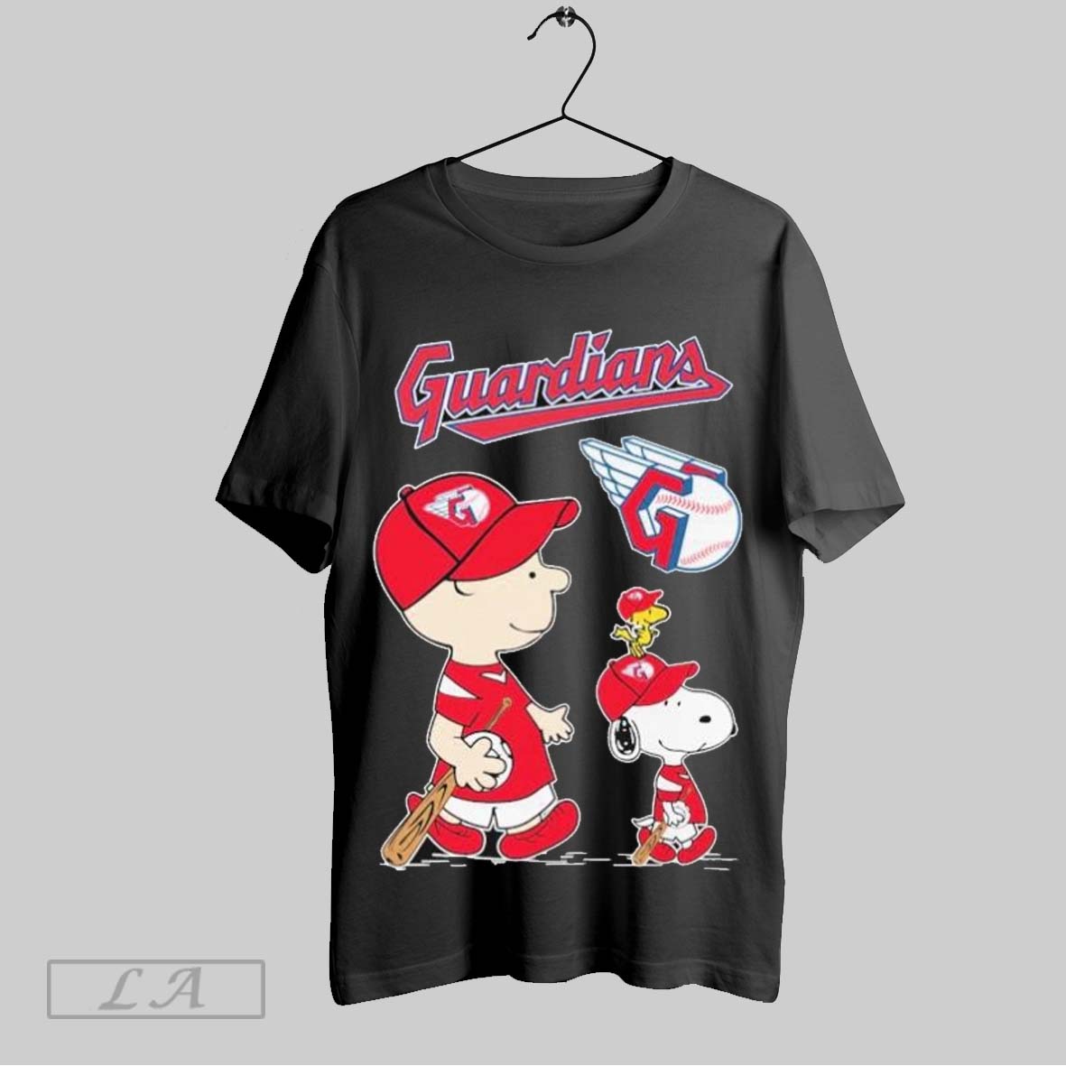 Top Snoopy Woodstock And Charlie Brown Cleveland Guardians X The Peanuts Mlb T Shirt Sweatshirt Hoodie Shirt