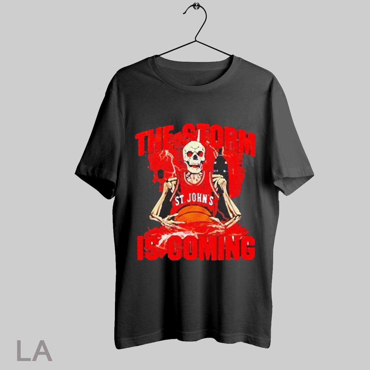 Top St Johns Red Storm Mens Basketball Skeleton The Storm Is Coming 2025 T Shirt Sweatshirt Hoodie Shirt