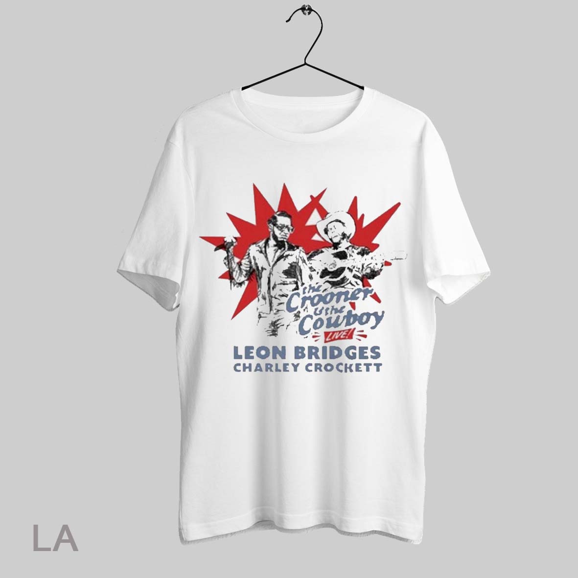 Top The Crooner And The Cowboy Live Leon Bridges And Charley Crockett 2025 Painting T Shirt Sweatshirt Hoodie Shirt