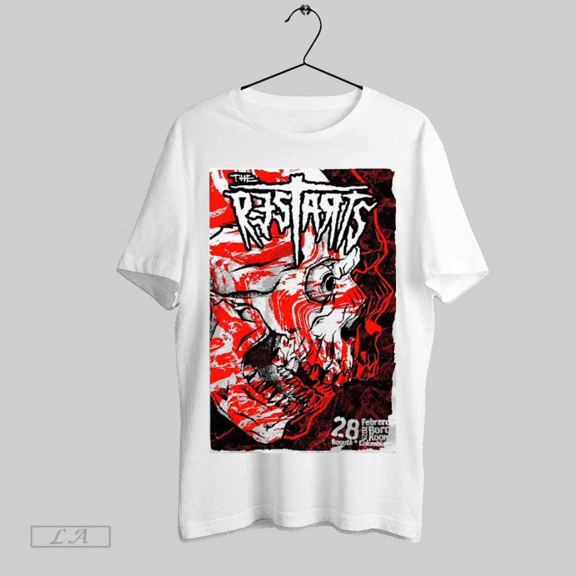 Top The Restarts Gig Poster For Show In Bogota Colombia At Boro Room On February 28 2025 Skull Art T Shirt Sweatshirt Hoodie Shirt