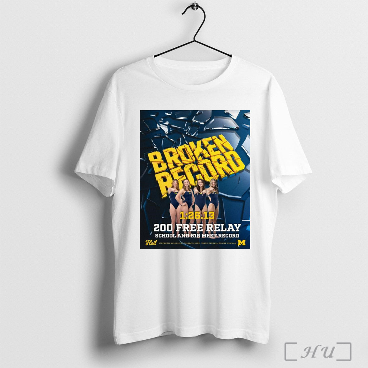 Trendy Michigan Swimming Diving Broken Record 200 Free Relay School And B1g Meet Record Poster T Shirt