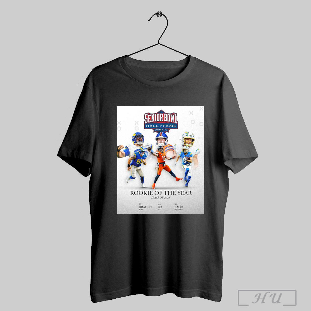 Trendy Poster Congrats To 2025 Senior Bowl Rookies Of The Year Braden Fiske Bo Nix Ladd Mcconkey Mobile Al T Shirt Sweatshirt