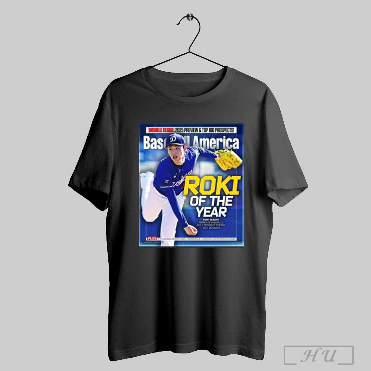 Trendy Poster Double Issue 2025 Preview And Top 100 Prospects Baseball America Roki Sasaki Roki Of The Year T Shirt Sweatshirt