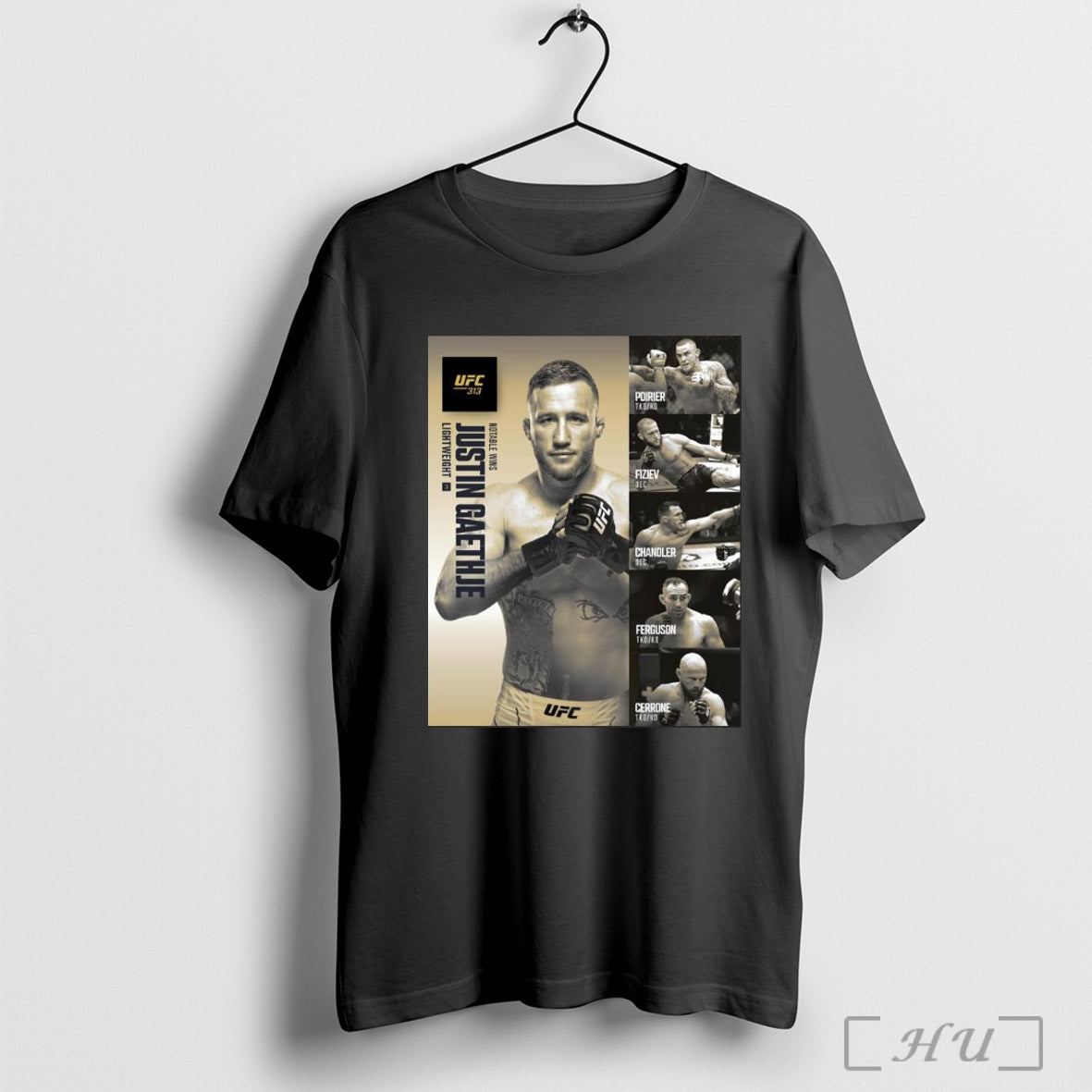 Trendy Poster Ufc 313 Notable Wins Justin Gaethje Lightweight Poirier Fiziev Chandler Ferguson Cerrone Resume T Shirt Sweatshirt