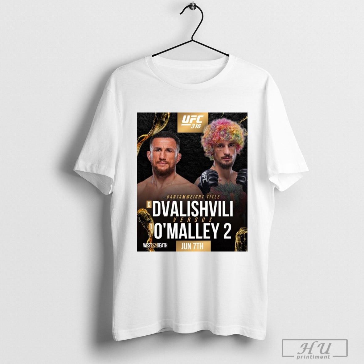 Trendy Poster Ufc 316 Bantamweight Title Merab Dvalishvili Vs Sean Omalley 2 June 7th 2025 T Shirts