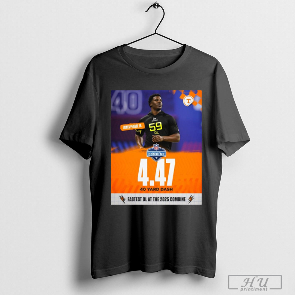 Trendy Tennessee Vols Football James Pearce Jr 4 47 40 Yard Dash Fastest Dl At The 2025 Nfl Combine Poster T Shirt Sweatshirt