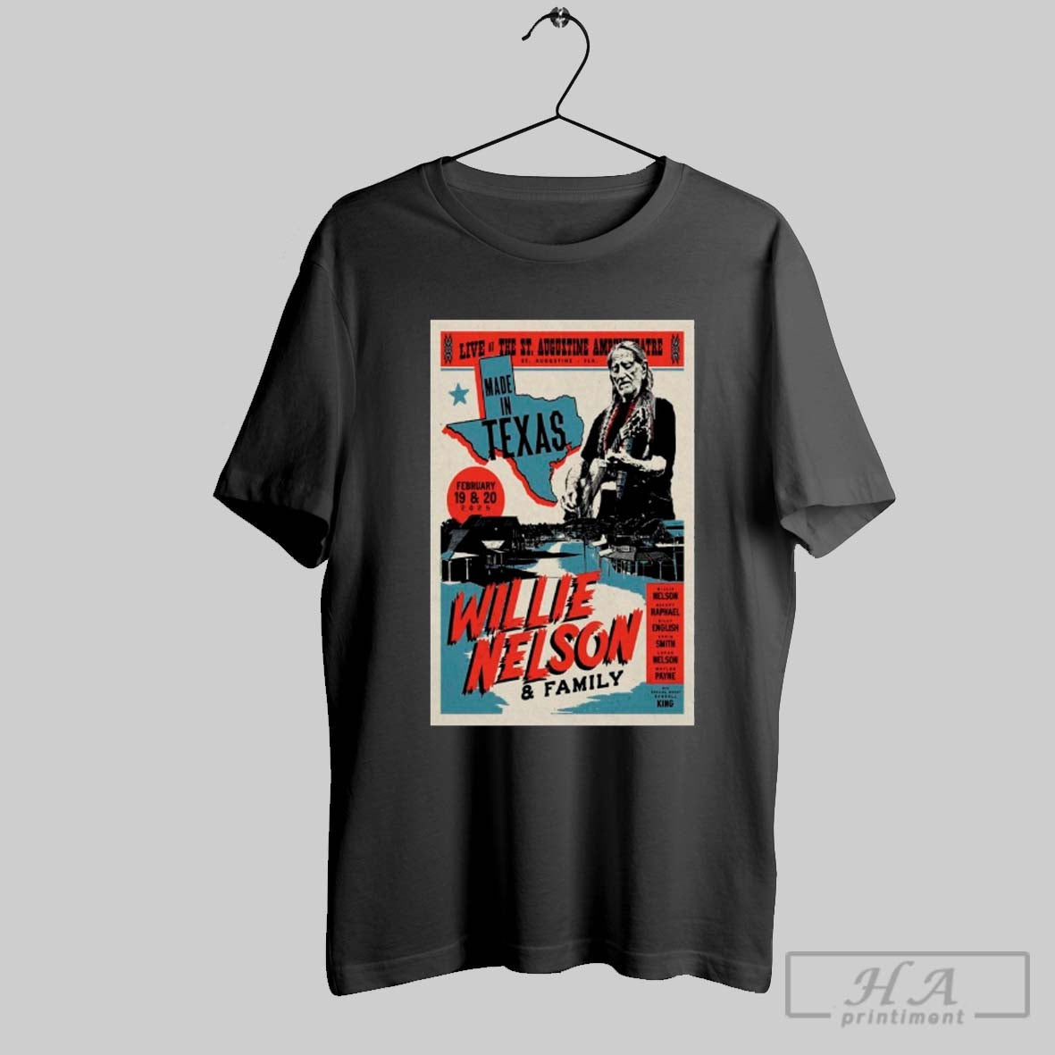 Willie Nelson Family On Feb 19 20 2025 At The St Augustine Amphitheatre In St Augustine Fl Tour Poster Shirt