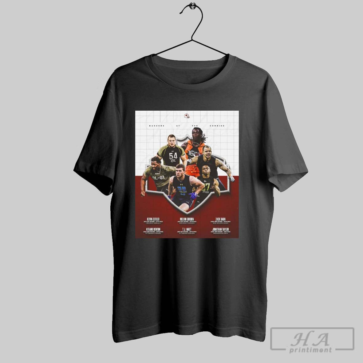 Wisconsin Badgers Football At The Combines Kevin Zeitler Melvin Gordon Zack Baun Keeanu Benton T J Watt Jonathan Taylor Poster T Shirt
