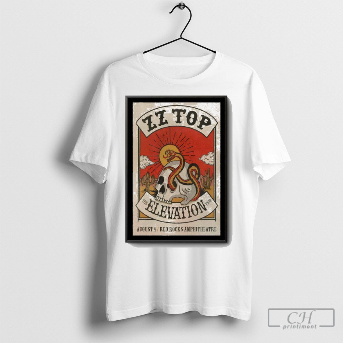 Zz Top The Elevation Tour August 4 2025 Red Rocks Morrison Co Event Poster Tee Shirt Sweatshirt