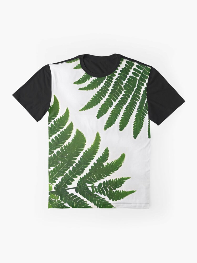 Fern Leaves on White Graphic T-Shirt