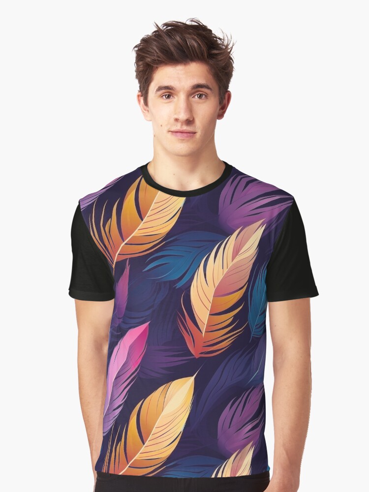 Feather Pattern Graphic T-Shirt