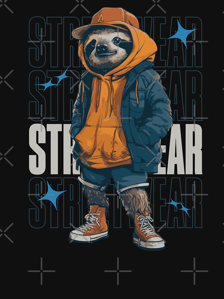 "Sloth Street Swagger" - Urban Sloth Fashion Graphic Premium T-Shirt