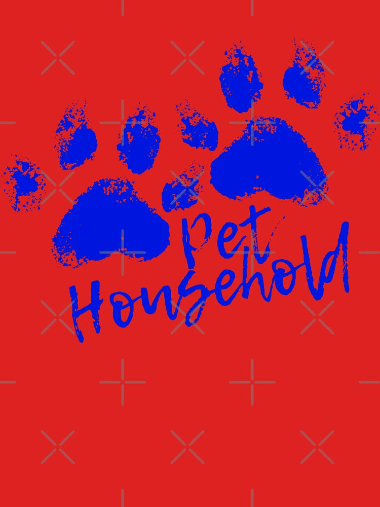 "Pet Household" Pawprint Grunge (Blue) Classic T-Shirt
