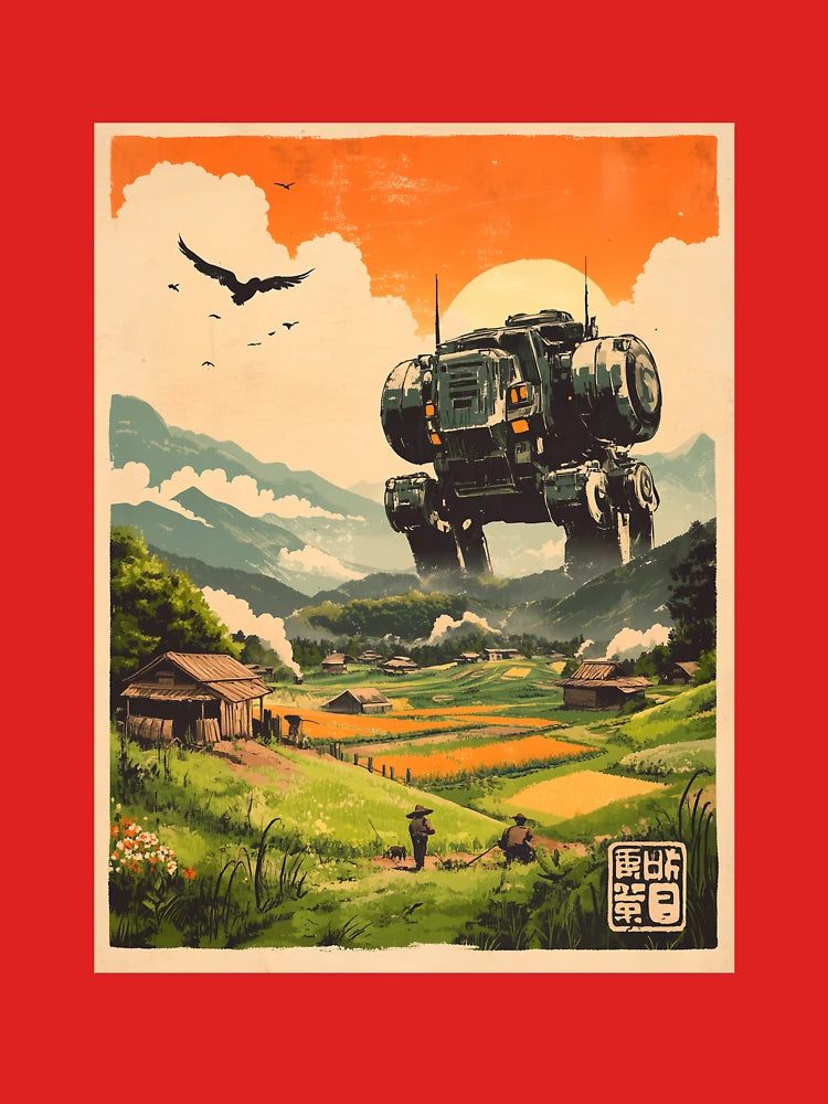 Feudal Mecha Peace Retro Japanese Video Game Art 2 Classic T-Shirt