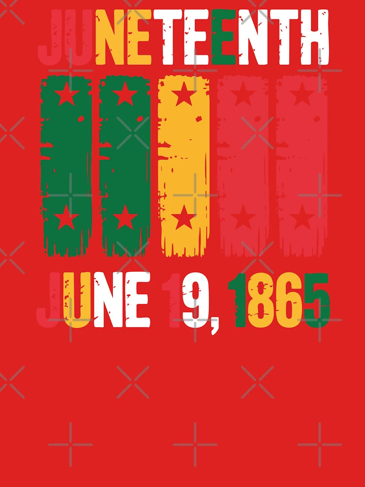 Juneteenth 1865 Flag Shirt, Rustic Pan-African Brush Design, Black Pride Mug, Sticker, Poster, Classic T-Shirt