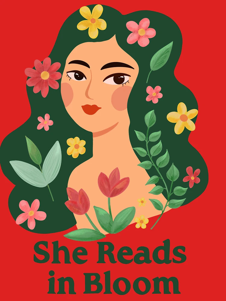 "She Reads in Bloom" stickers, book sticker ?? A floral celebration of bookish beauty — perfect for gentle souls who bloom with every page. Classic T-Shirt