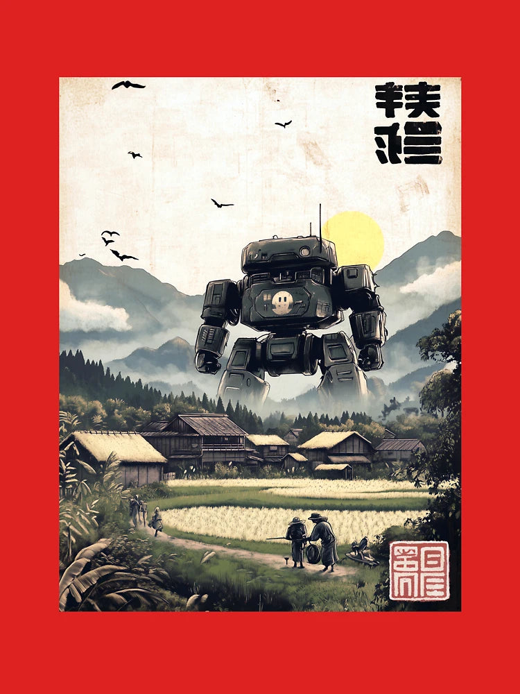 Feudal Mecha Peace Vintage Japanese Video Game Art 3 Classic T-Shirt