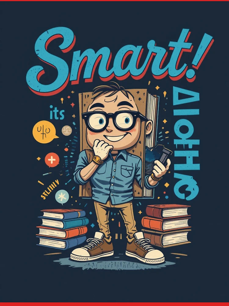 "Smart Kid Cartoon Graphic Tee – Book Lover Edition" Classic T-Shirt