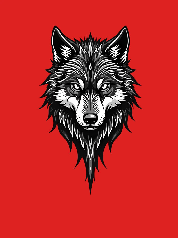 Fierce Wolf Head T-Shirt – Tribal Animal Design for Nature and Wildlife Lovers Classic T-Shirt