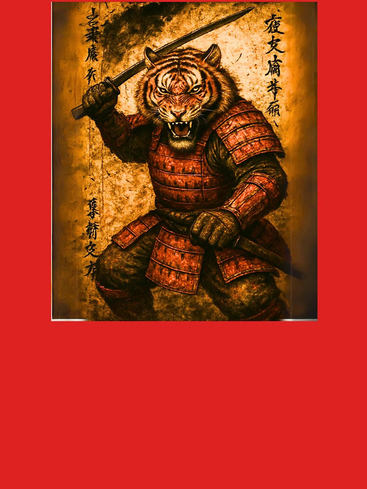 Fierce Tiger Samurai Warrior - Japanese Ink Style Classic T-Shirt