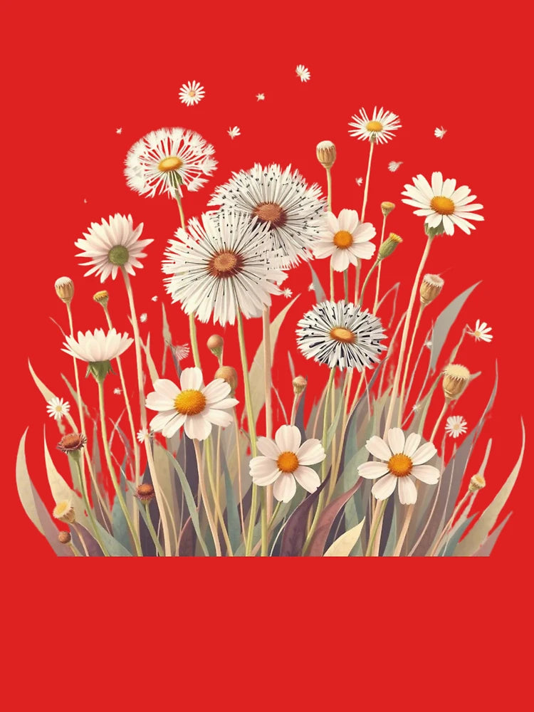 "Wildflowers Meadow - Daisies and Dandelions Botanical Illustration for Prints, Cards & Home Decor" Classic T-Shirt
