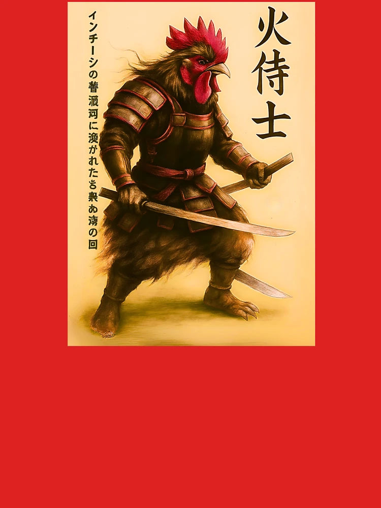 Fierce Rooster Samurai Warrior - Japanese Ink Style Classic T-Shirt