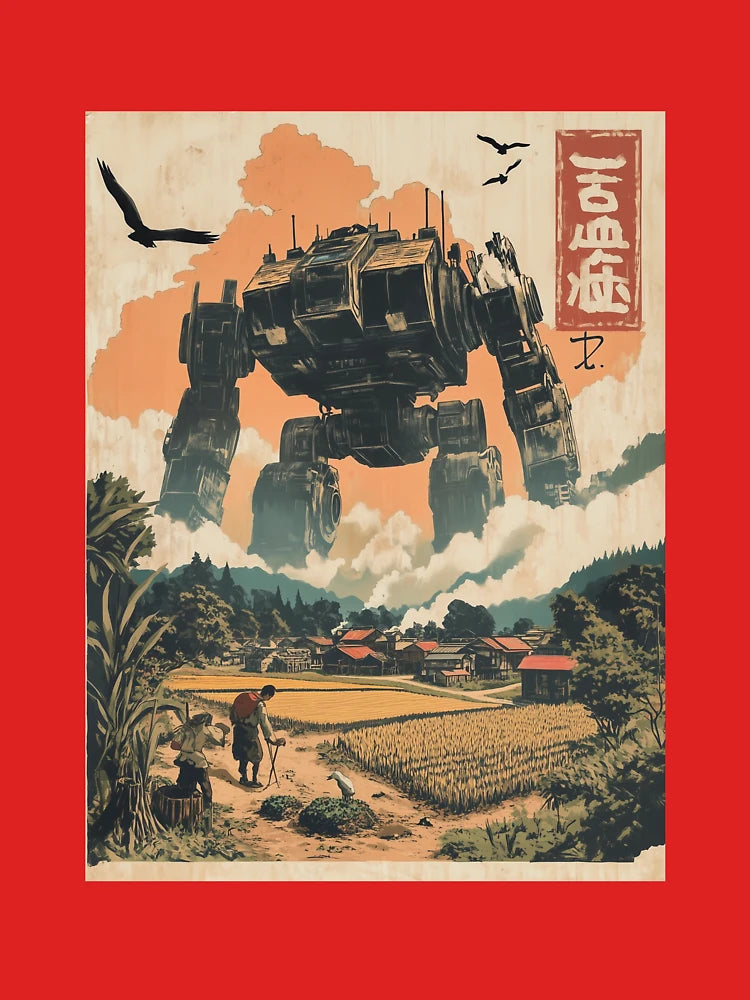 Feudal Mecha Peace Retro Japanese Video Game Art Classic T-Shirt