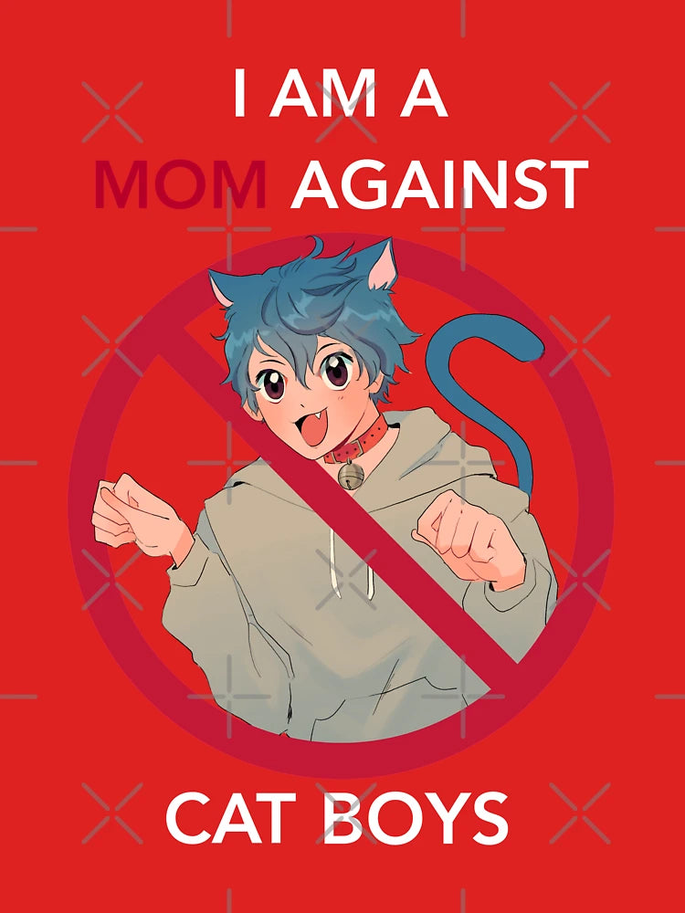 (WHITE TEXT VERS.) I AM A MOM AGAINST CAT BOYS Classic T-Shirt