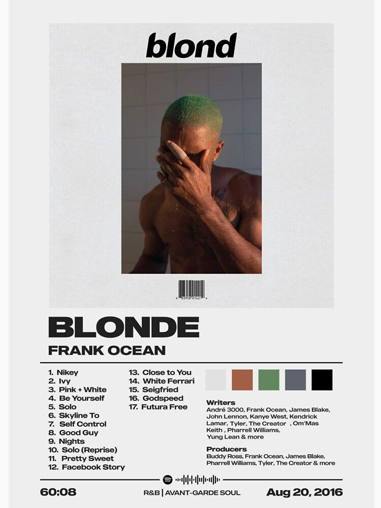 Blonde by Frank Ocean Album Poster Premium T-Shirt