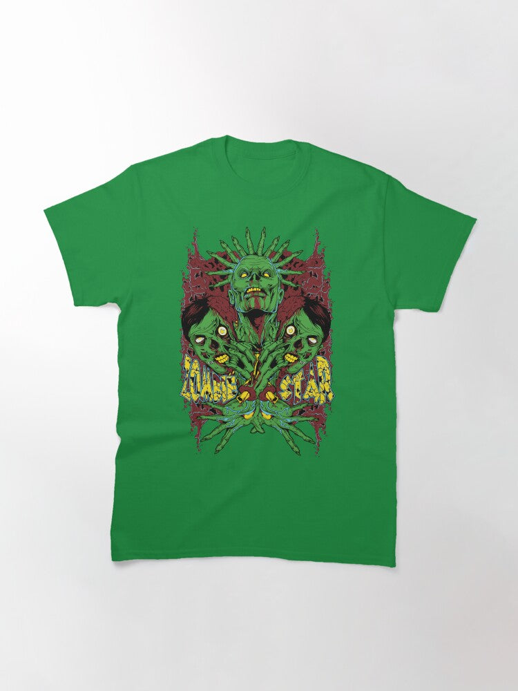 October 31. Halloween. Zombie Star, Daryl Dixon Hoodie Monster T-shirt, Green Monster print, fashion, prints, green apple. Classic T-Shirt