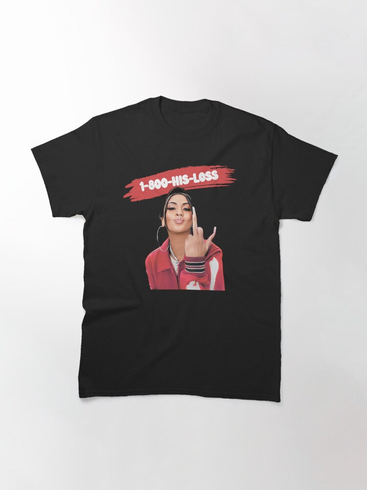 1-800-HIS-LOSS | Middle Finger Girl (RED) Classic T-Shirt
