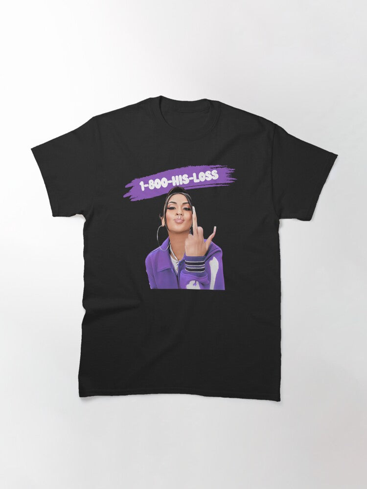 1-800-HIS-LOSS | Middle Finger Girl (GREEN) Classic T-Shirt Style001