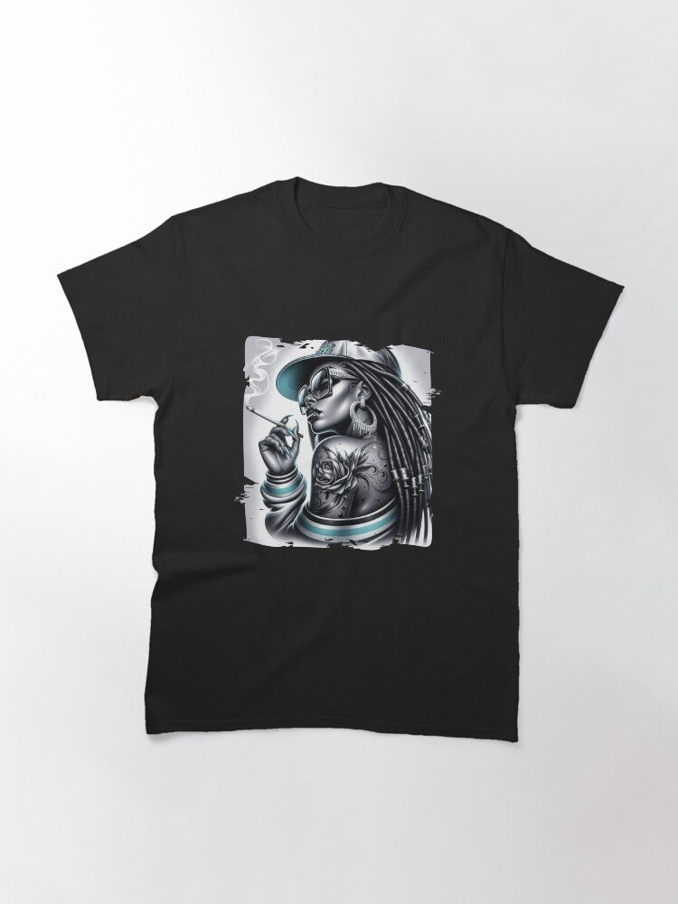 Female Rapper with Cigarette and Cap Classic T-Shirt