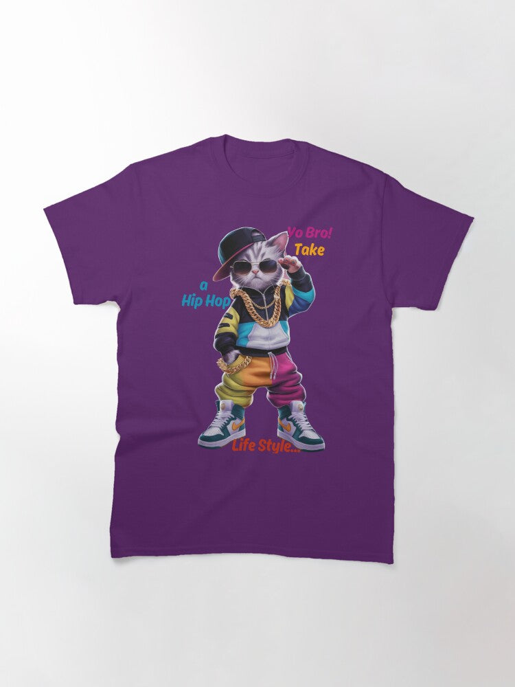 "Yo Bro... Take a HipHop Life Style" Cute Cat Saying Classic T-Shirt