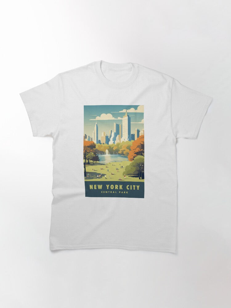 New York USA Central Park Vintage Travel Poster Retro NY Classic T-Shirt