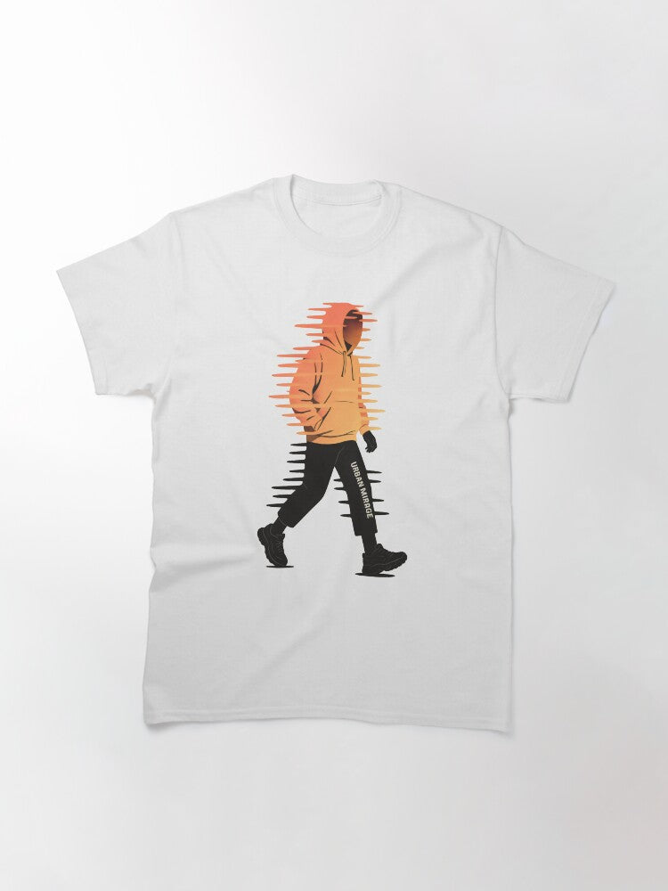 Urban Streetwear Aesthetic – Gradient Hoodie Walking Silhouette Sticker Classic T-Shirt