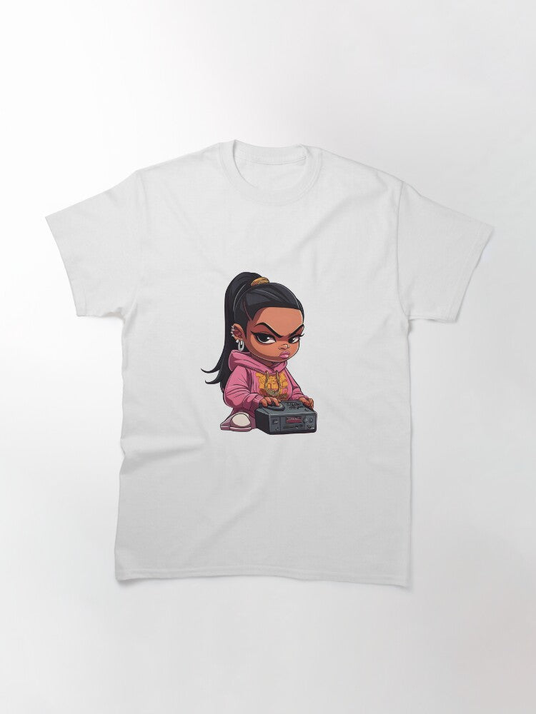 Chibi Girl Rap Star – Cute Pink Hoodie Rapper Classic T-Shirt